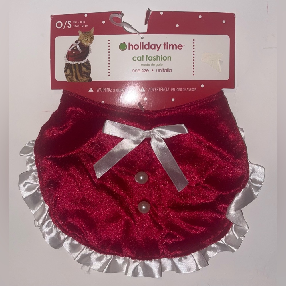 Holiday Time Red Christmas Cat Cape, Size O/S
